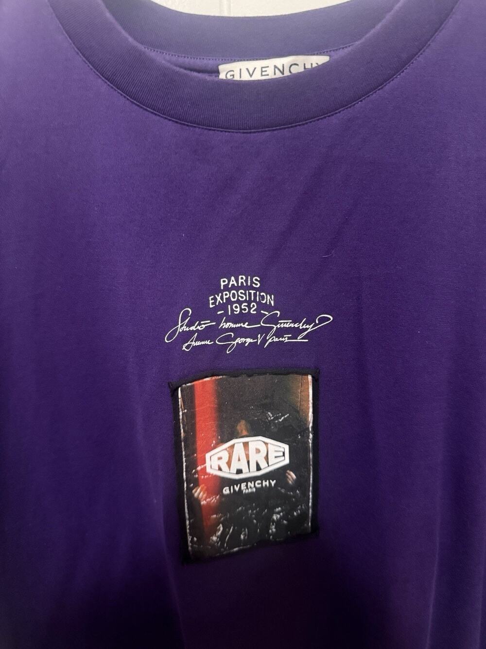 Givenchy Paris Exposition 1952 Purple “RARE” Patch Graphic T-Shirt XL